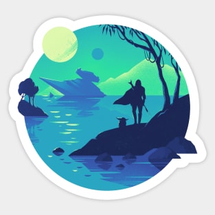 Galaxy Friendship in Green Sticker